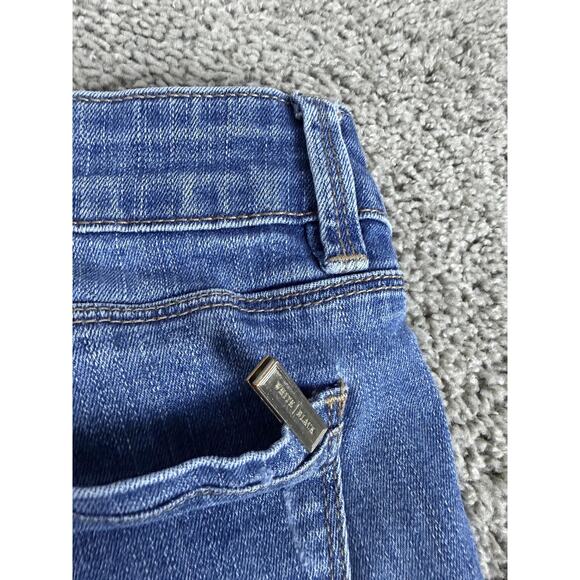 White House Black Market Jeans Womens 6 Blue Mid Rise Skinny Leg Distressed - Picture 12 of 13